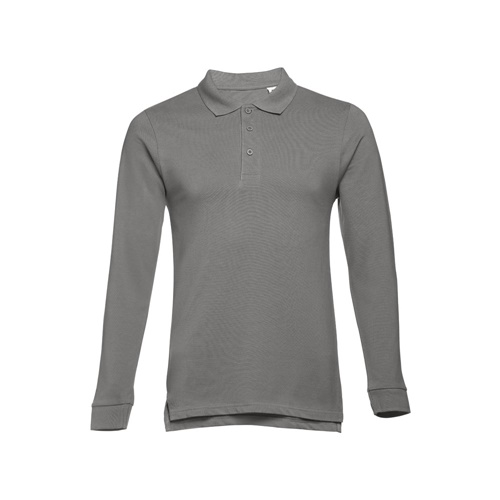 THC BERN II. Polo à manches longues en coton cardé pour hommes