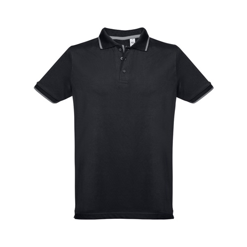 THC ROME. Polo bicolore en coton pour hommes