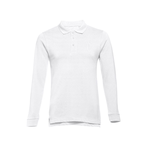 THC BERN WH. Polo en coton à manches longues pour hommes