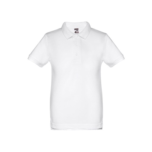 THC ADAM KIDS WH. Polo à manches courtes pour enfants (unisexe). Couleur blanche