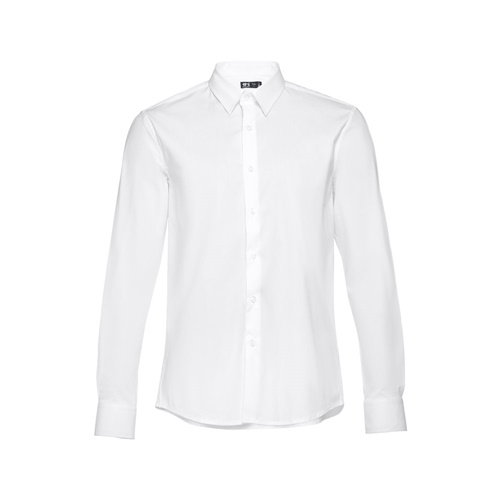 THC PARIS WH. Chemise en popeline à manches longues pour hommes.Couleur blanche