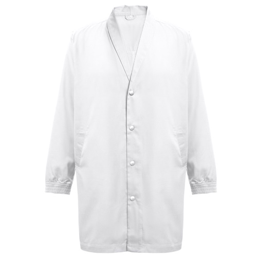 THC MINSK WH. Blouse de travail en coton et polyester. Couleur blanche