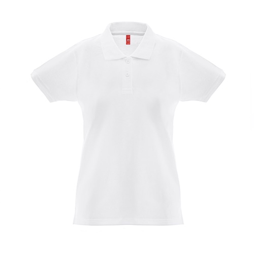 THC MONACO WOMEN WH. Polo à manches courtes pour femmes en coton cardé
