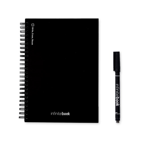 STARTER KIT INFINITEBOOK A5. Le set comprend un "Infinitebook", un kit de nettoyage, un marqueur et un porte-marqueur