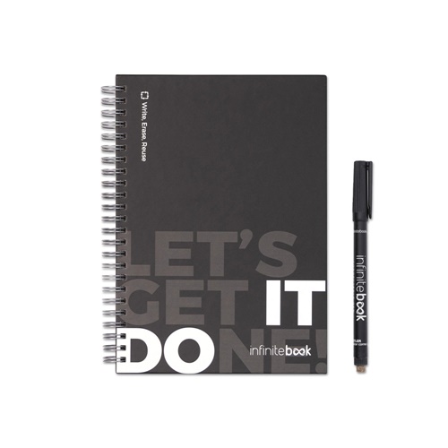 STARTER KIT INFINITEBOOK. Kit « Infinitebook » à couverture rigide, 1 kit de nettoyage, 1 marqueur et 1 porte-stylo à bille