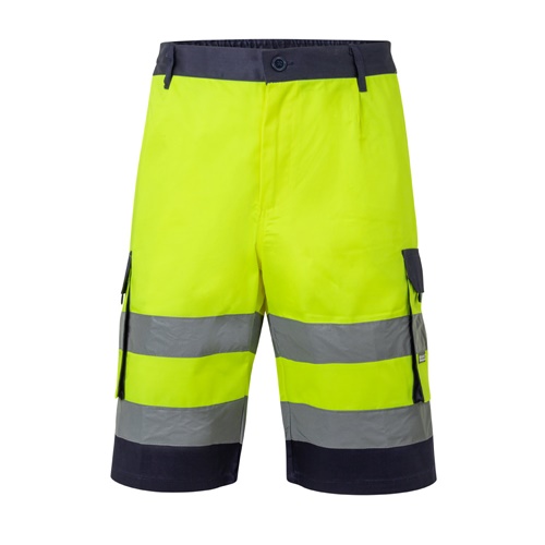 VL HADES. Bermuda bicolore multi-poches (210g/m²), en coton (20%) et polyester (80%)