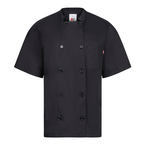 VL DURGA. Veste de cuisine à manches courtes en popeline (110g/m²), en coton (35%) et polyester (65%)