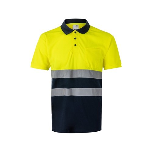 VL FORTUNA. Polo Bird-eye (140g/m²) à manches courtes, en polyester (100%)
