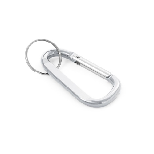 Mousqueton en aluminium avec anneau porte-clé
