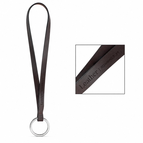 Échantillon imprimé de Lanyard LEATHER Short Slim (10 mm)