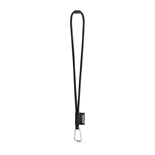 SET Lanyard TUBE Long (Ø 7 mm) avec mousqueton en forme de D de 55 mm et fermoir de sécurité Ø 7 mm