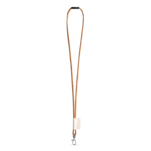SET Lanyard CORK Long (Ø 5 mm) avec mousqueton à déclenchement de 9 mm et fermoir de sécurité Ø 5 mm