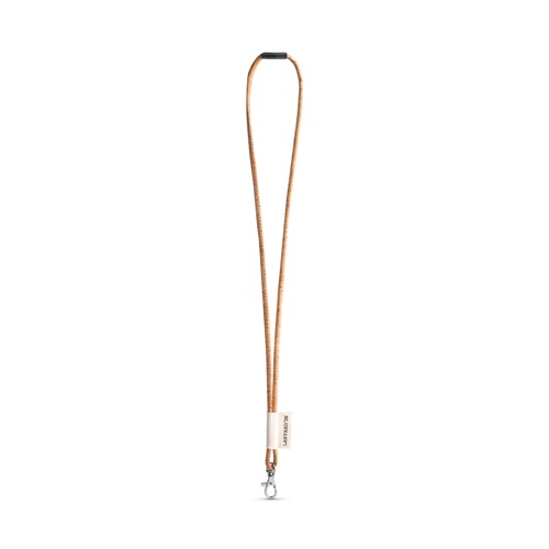 SET Lanyard CORK Long (Ø 5 mm) avec mousqueton à déclenchement de 9 mm et fermoir de sécurité Ø 5 mm