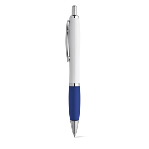 Stylo à bille en ABS blanc avec clip en métal