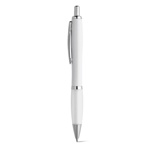 MOVE BK. Stylo à bille en ABS blanc avec clip en métal
