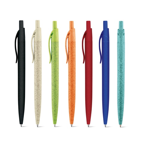 Stylo à bille en fibre de paille de blé et ABS avec clip