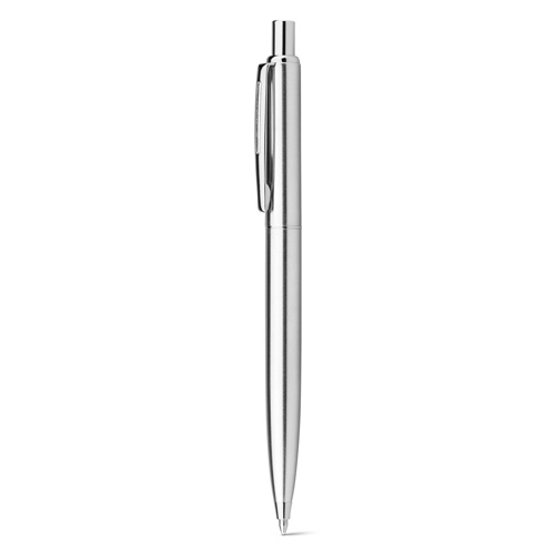 Stylo à bille en acier Inoxidable avec corps brillant et agrafe