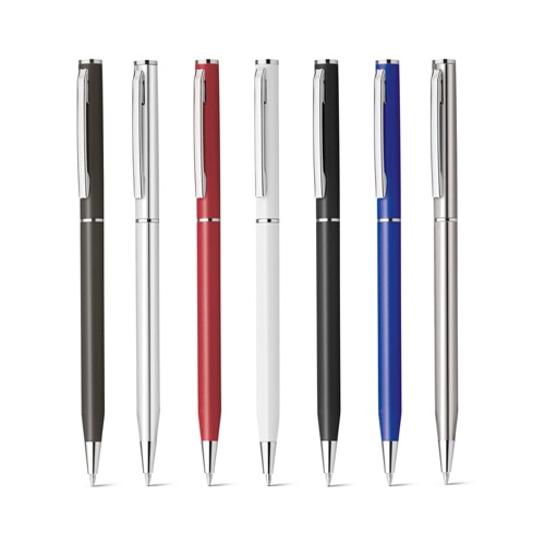 LESLEY METALLIC. Stylo à bille en aluminium avec clip et mécanisme twist