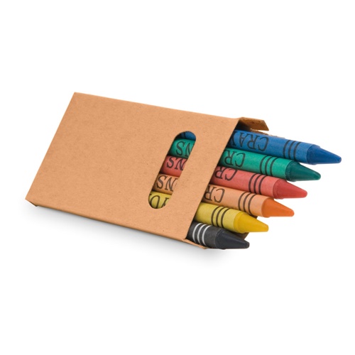 Boîte avec 6 crayons de cire