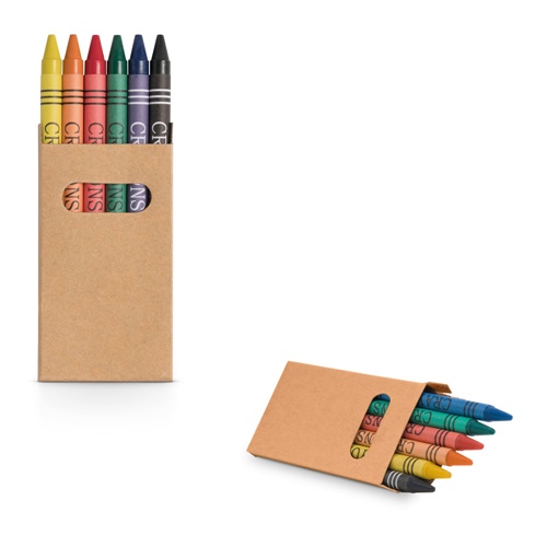 Boîte avec 6 crayons de cire