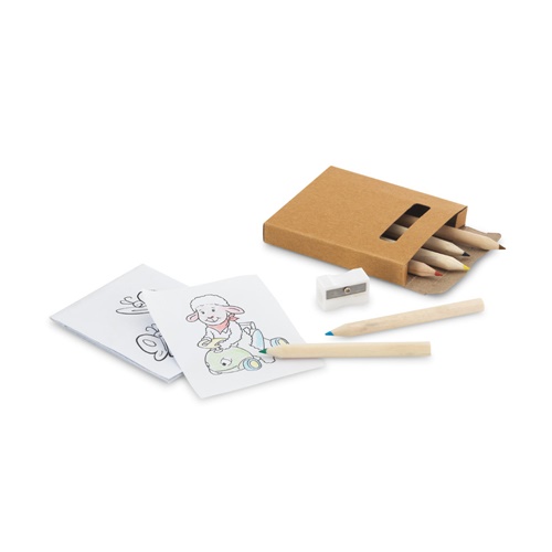Set de coloriage dans une boîte carton