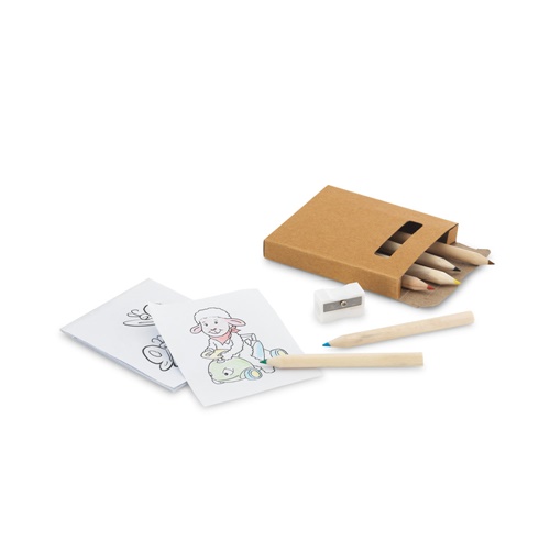 Set de coloriage dans une boîte carton