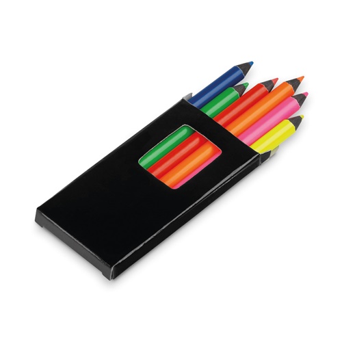 Boîte à crayons avec 6 crayons de couleur