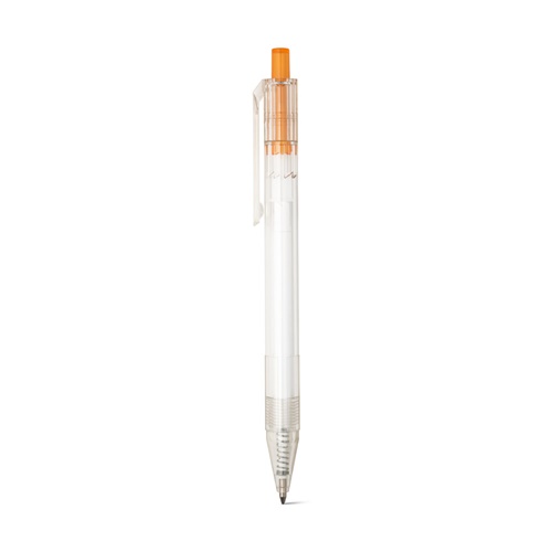 Stylo en rPET avec bouton coloré