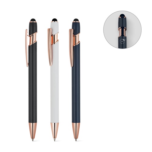 Stylo à bille en aluminium recyclé (100% rAL), avec une finition mate et une encre bleue