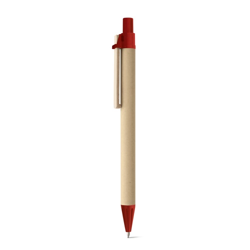 Stylo à bille en papier kraft et clip en bois