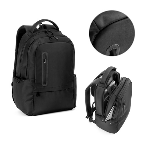 Sac à dos pour ordinateur portable (17") en nylon 150D avec 2 compartiments rembourrés