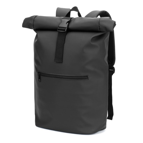 Sac à dos à enroulement en PU avec poche pour ordinateur portable 16 pouces
