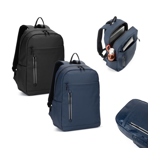 Sac à dos pour ordinateur portable (16") en PU, avec fermetures éclair résistantes à l'eau