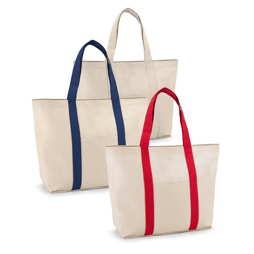 Sac en toile 100% coton avec poche frontale et intérieure (280 g/m²)