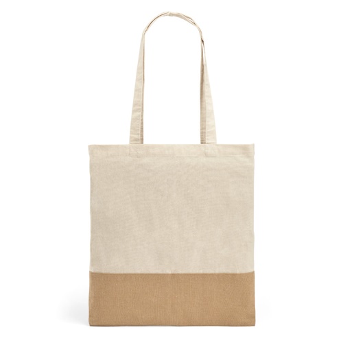Sac 100% coton (160 g/m²) avec détails en imitation jute