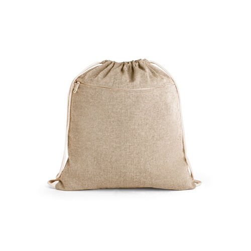 Sac à cordelettes en coton recyclé (70%), polyester (30% rPET) (140 g/m²)