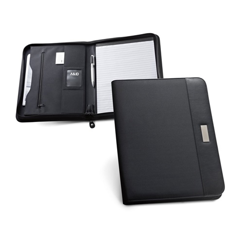 Porte-documents A4 en PU et microfibre avec bloc de pages lignées
