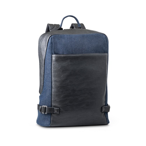DIVERGENT BACKPACK I. Sac à dos pour ordinateur portable jusqu'à 15.6" en denim et PU