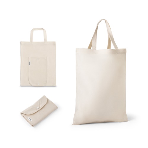 Sac pliable en coton (50%), coton recyclé (30%) et polyester (20% rPET) (140 g/m²)