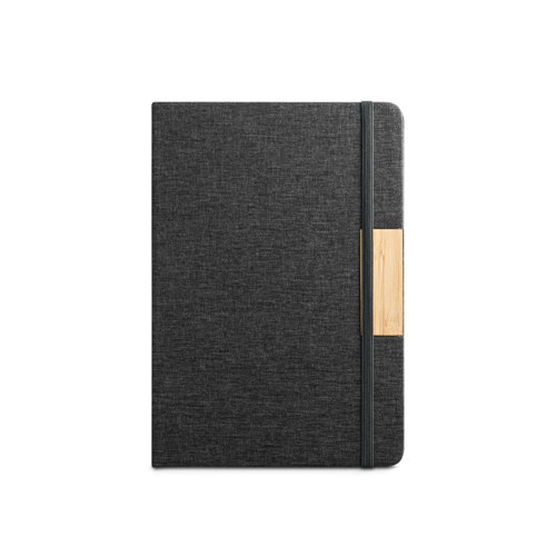 MÁRQUEZ. Cahier A5 à couverture rigide fabriquée à partir de tissu PET 100% recyclé, avec des pages lignées en papier recyclé