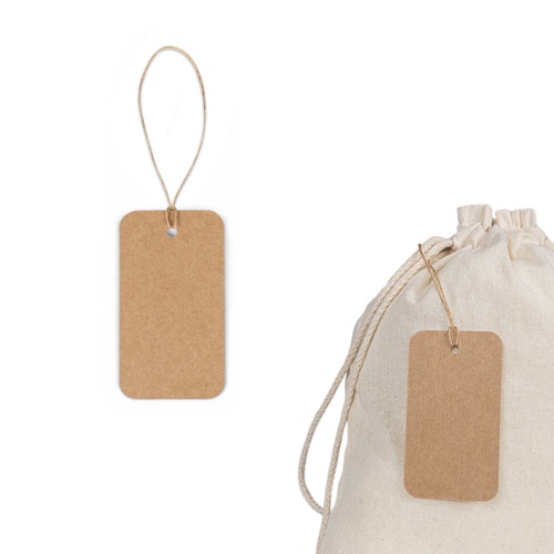 Étiquette rectangulaire fabriquée à partir de papier 100% recyclé (700 g/m²)