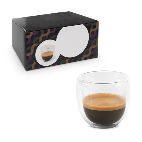 Set à café en verre borosilicaté avec 2 verres
