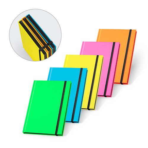 Bloc-notes A5 en PU fluorescent avec pages lignées