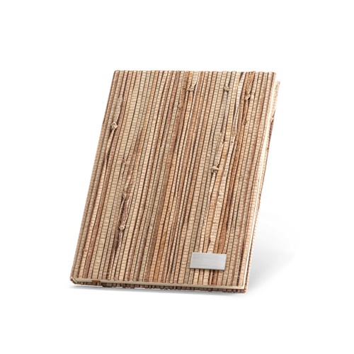 Bloc-notes A5 avec couverture rigide en fibre de paille naturelle