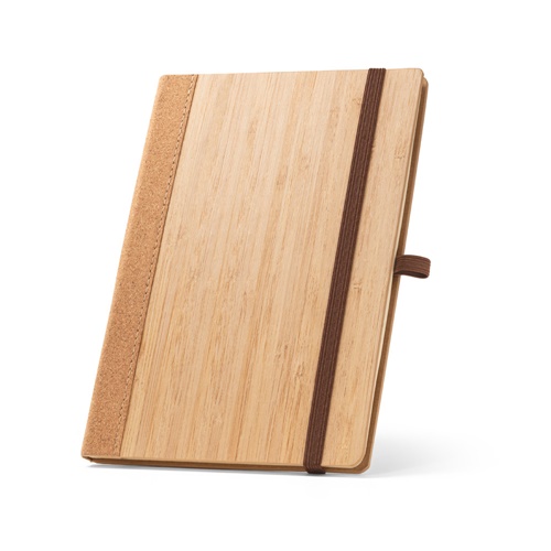 Carnet A5 en feuilles de bambou et de liège avec pages lignées