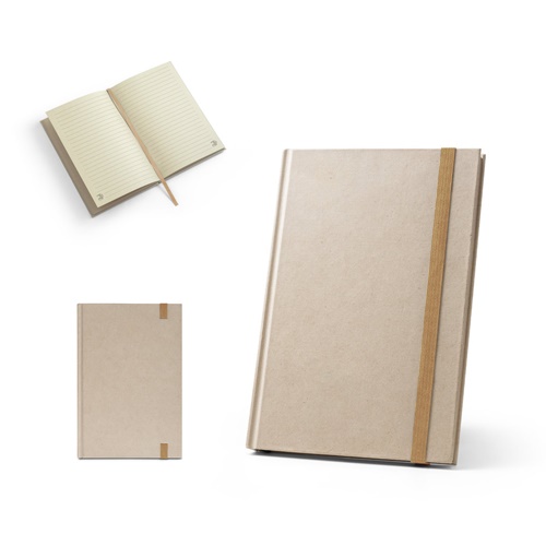 Cahier A5 à couverture rigide en papier de canne à sucre (80 % canne à sucre) avec pages lignées