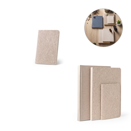 TEAPAD SOFT. Bloc-notes A6 avec couverture souple fabriquée à partir de déchets de feuilles de thé (65%)