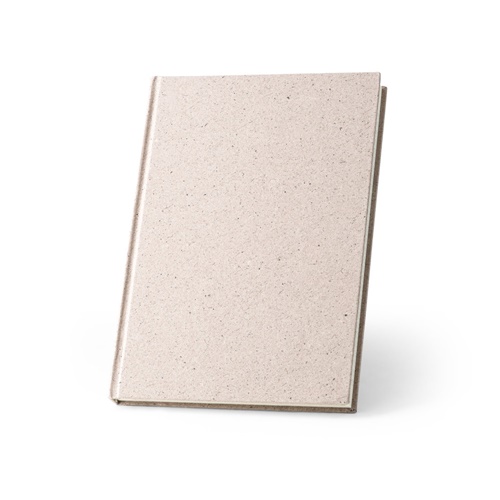 ORGANIC RIGID. Bloc-notes A5 avec couverture rigide fabriquée à partir de matière organique d'éléphant (80%)
