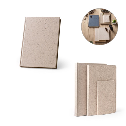 TEAPAD RIGID. Bloc-notes A5 avec couverture rigide fabriquée à partir de déchets de feuilles de thé (65%)