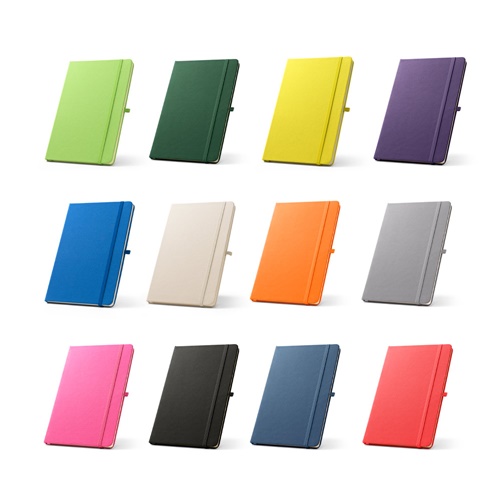 Cahier A5 en polyester recyclé (100% rPET) avec pages lignées